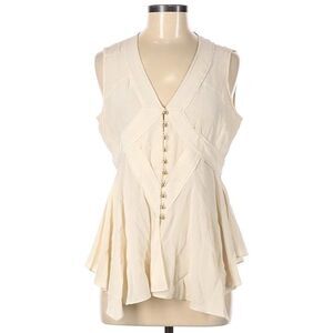 Marchesa Voyage Women Ivory Sleeveless Silk Top Size 2